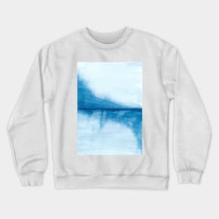 blue landscape abstract watercolor painting Crewneck Sweatshirt